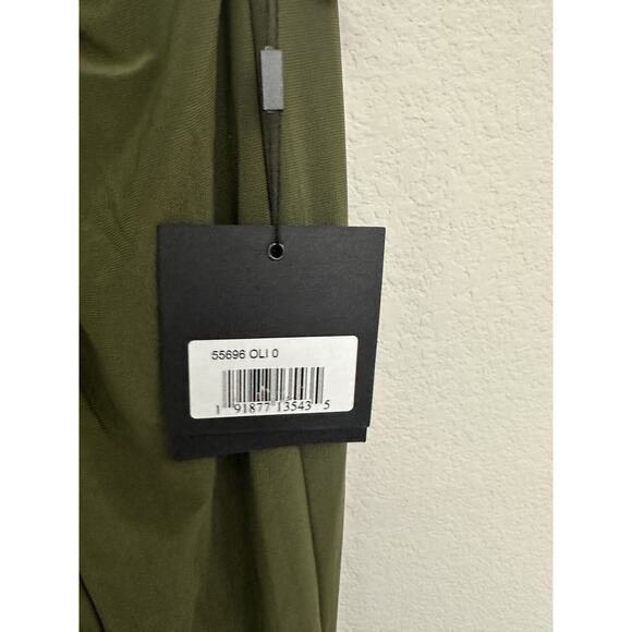 NWT Ieena For Mac Duggal Green One-Shoulder Draped Evening Gown Size 0 - Picture 5 of 9